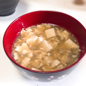 １００円以下の節約レシピ！豆腐のかきたま汁